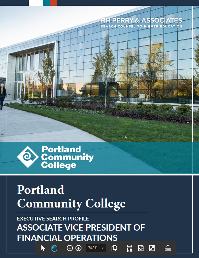 Portland Community College Executive Search Profile for the Associate VP of Financial Operations